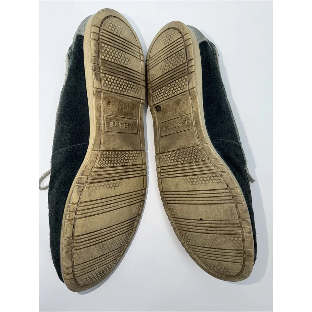Lacoste Men's Corbon 2 Suede Loafer Boat Shoes Green Gray Size 11.5